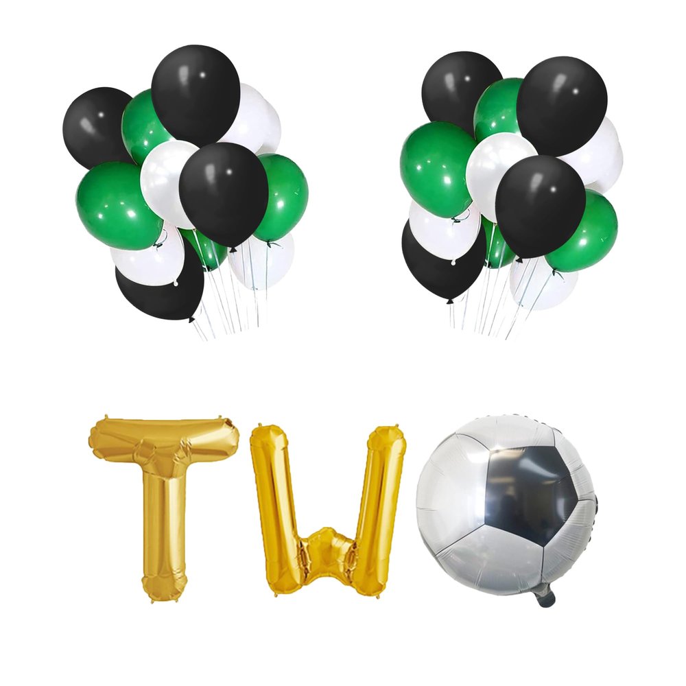 100% Liked-Soccer Balloon Banner, 2nd Birthday Soccer Theme Birthday, Two Birthday Soccer Party Two Sport Party Decor, Soccer Theme 2nd Birthday Party, Two Soccer Party Decorations (Soccer-Two-Gold)