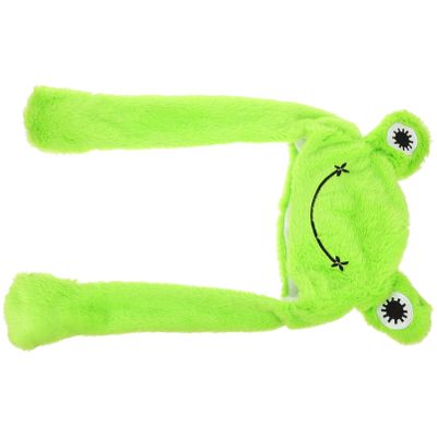 Abaodam 1pc Frog Plush Hat Moving Ears Cute Animal Party Prop for Halloween Cosplay Soft Cartoon Design for Adults and Teens Accessory for Ages
