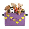 ZAACUSTOM Loving Heart Personalized Name Storage Bins Boxes Waterproof Custom Kids Toys Storage Basket Organizer Cubes Foldable Customized Box for Boys Girls, 1 Pack view 3