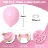 Jobkoo Pastel Pink Balloons 12 Inch, 100 Pack Baby Pink Balloon Light Pink Latex Balloons Matte Pale Soft Macaron Pink Helium Balloons for Gender Reveal Baby Shower Princess Birthday Party Decorations view 2
