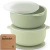 KeaBabies 2-Pack Baby Bowls with Suctions, Lids - Silicone Toddler Suction Bowls for Baby Boy, Girl, Kids, Food Grade Silicone, BPA-Free, Dishwasher Safe, Toddler Eating Essentials (Sage) view 1
