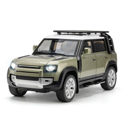 1/18 Scale Metal Alloy Diecast Vehicle Model Car Toy Collectible Model Truck for Land Rover Defender 110,with Sound Light Toys,Home Decorate, Green