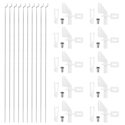 MECCANIXITY 10pcs 304 Stainless Steel 1.2x260mm Z Push Rods Parts, 10pcs Nylon Control Horns for DIY RC Car Boat Airplane Helicopter Model Replacement, Silver