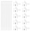 MECCANIXITY 10pcs 304 Stainless Steel 1.2x260mm Z Push Rods Parts, 10pcs Nylon Control Horns for DIY RC Car Boat Airplane Helicopter Model Replacement, Silver view 1