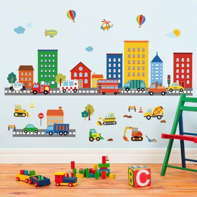 decalmile Transportation Construction Cars Vehicles Wall Decals Stickers