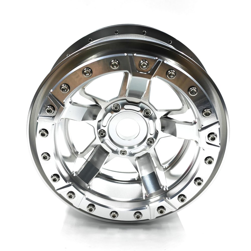 KEBEILEE CNC Aluminum wheel For PROLine 4.3"tire For LOSI DBXL & ARRMA Kraton 8S (silver)