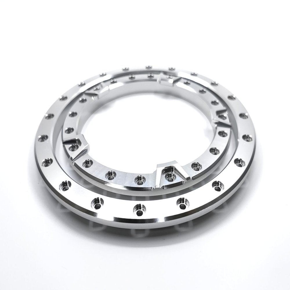 KEBEILEE CNC Alu Inner Outer beadlock Ring for PROLine PRO1015113 Road Tire & MX43 4.3" Tire (Silver)