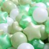 TRENDPLAY Star Ball Pit Balls for Toddlers - 200 Count Star Balls Different Shapes, Non-Toxic Plastic Balls for Boys Girls Festival Party Decoration, Pearl Green+Macaron Green view 2