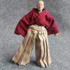 1/12 Samurai Uniform Kimono Clothes for 6" 6 inches 1:12 Action Figure Doll Clothes (Red) view 1