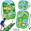 4-In-1 Kids Sticky Golf Games Set With Club, Golf Putting Practice Mat,3-Sided Golf Chipping Net, Multiple Game Modes, Golf Cornhole Board Set, Indoor & Outdoor Golf Practice For Kids & Adults view 1