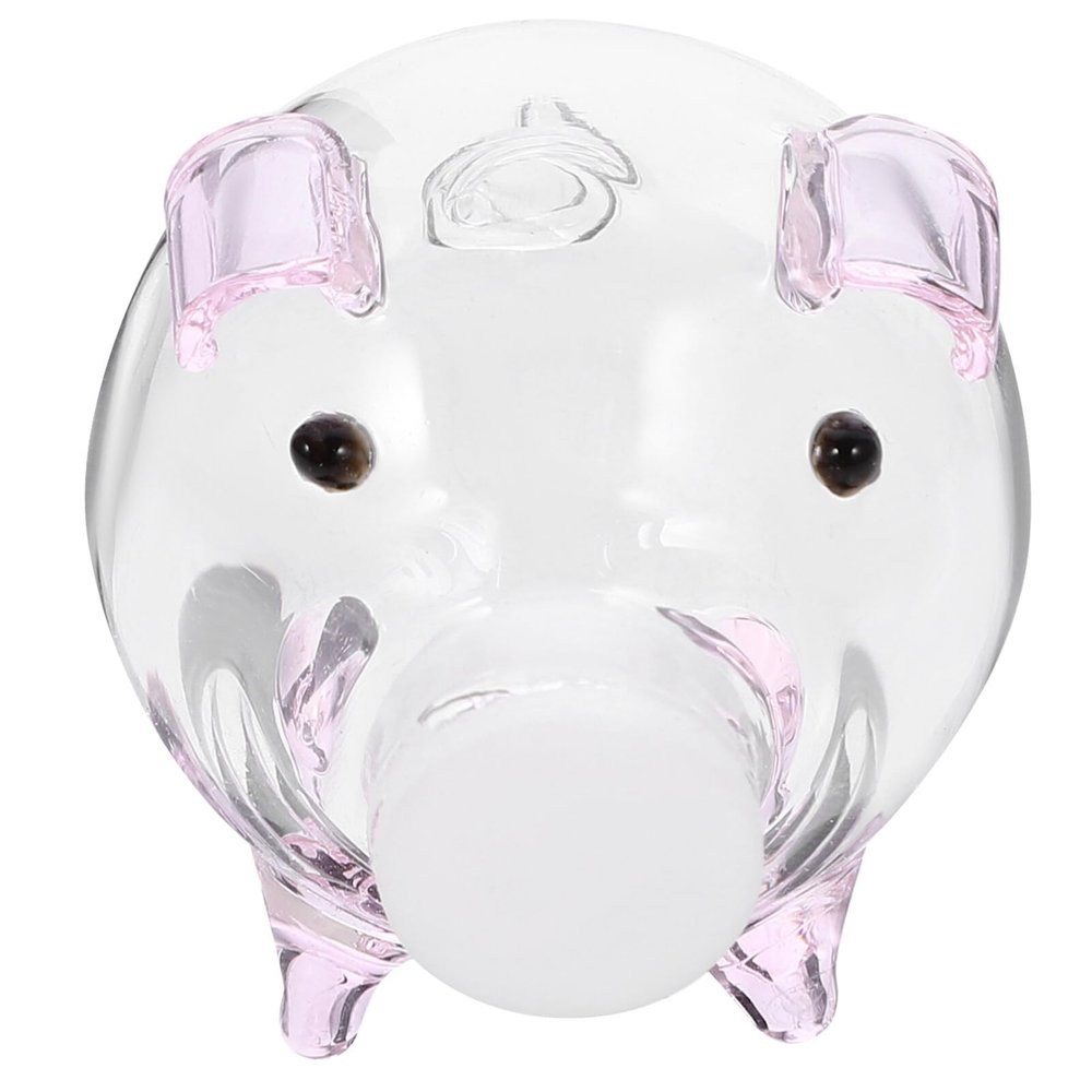 Abaodam 1pc Glass Piggy Bank Cute Pig-Shaped Box for Boys and Girls and Adults for Saving Money and Developing Habits for Birthdays and Holidays