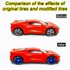 7 Set 1/64 Scale Wheels, 1 64 Wheels and Tires Set with 7 Styles Electroplating Simulation Wheel Hub & Rubber Tires Suitable for Beginner DIY Most 1/64 Diecast Cars (Electroplated Blue) view 3