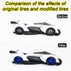 7 Set 1/64 Scale Wheels, 1 64 Wheels and Tires Set with 7 Styles Electroplating Simulation Wheel Hub & Rubber Tires Suitable for Beginner DIY Most 1/64 Diecast Cars (Electroplated Blue) view 4