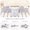 Tiita Baby Climb and Crawl Playset 5-Piece, Kids Foam Climbing Block with Small Ball Pit - Indoor Soft Play Climber for Playtime Fun, Grey Star view 2