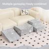 Tiita Baby Climb and Crawl Playset 5-Piece, Kids Foam Climbing Block with Small Ball Pit - Indoor Soft Play Climber for Playtime Fun, Grey Star view 3