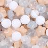 TRENDPLAY Star Ball Pit Balls for Toddlers - 200 Count Star Balls Different Shapes, Non-Toxic Plastic Balls for Safe Play, Boys Girls Festival Party Decoration, Milktea Gray view 1