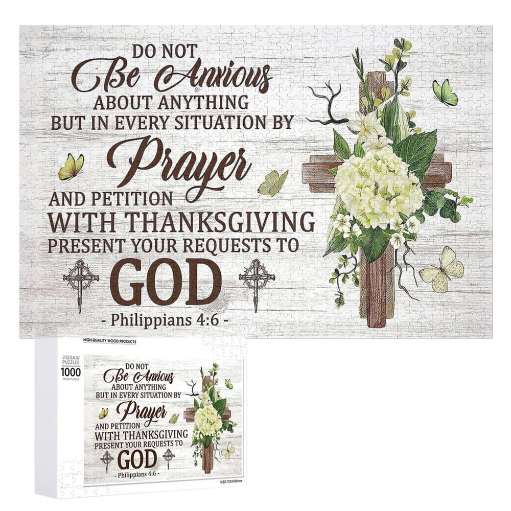 1000 Piece Jigsaw Puzzle for Adults Challenging Puzzle - Religious Flower Scripture Puzzles Inspirational Puzzles for Family Activities Games Christian Gifts, Religious Gifts