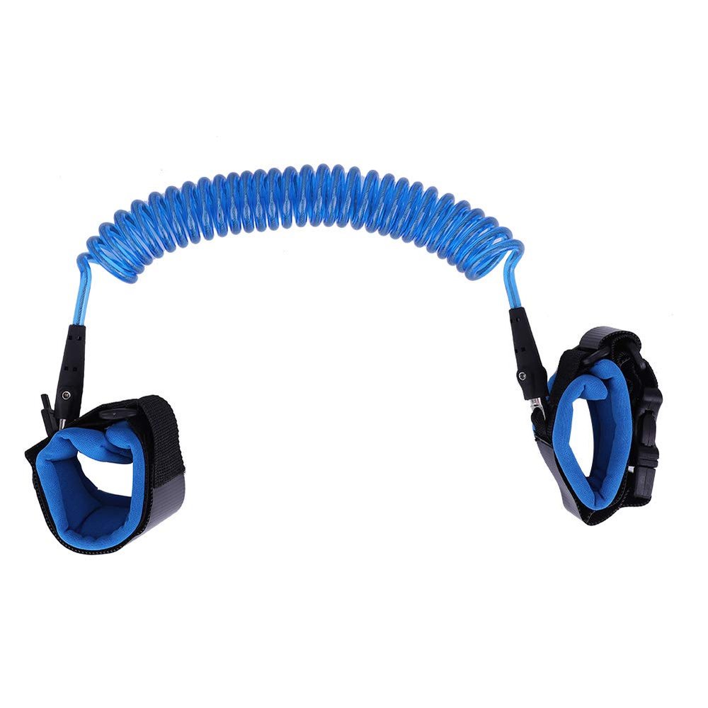 2.5M Baby Kids Anti Lost Wrist Leash with Safety Key Lock Child Toddler Harness Wristband, Perfect for Outdoor Activities, Comfortable and Durable Safety Wristband for Kids (Blue)
