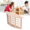 1/12 Dollhouse Bay Window, Exquisite Miniature Wooden 45 Degree Corner 3 Sided Window Model for DIY, Easy to Install, Birchwood Construction view 4