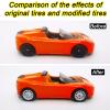 8 Set 1/64 Scale Wheels and Tires - 8 Styles Simulation Wheel Hub & Rubber Tires, Suitable for Beginner DIY Modification 1/64 Diecast Cars (White) view 3