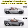 8 Set 1/64 Scale Wheels and Tires - 8 Styles Simulation Wheel Hub & Rubber Tires, Suitable for Beginner DIY Modification 1/64 Diecast Cars (White) view 4