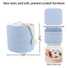 XUANGUO Cotton Rope Basket For Girls Boys Kids 16X14 Baby Laundry Baskets Nursery Bin Round Woven Basket For Storage Toys Blankets Shoes Clothes blue view 2