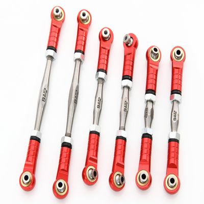 GTBRacing Titanium Alloy Front Rear Linkage Tie Rod for 1/8 RC Car TLR Losi 8IGHT XE 4WD (Red)