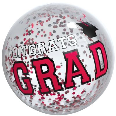 Amscan Inflatable Red Confetti Beach Ball