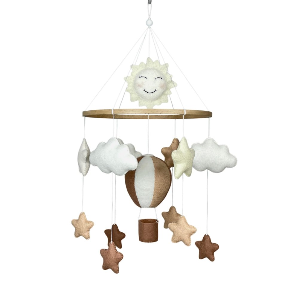 Baby Crib Mobile Neutral Cloud Star Mobile Hot air Balloon Nursery Sun Mobile Gender Neutral Baby Gift