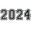 Bold White "2024" Oversized Felt Banner - 15"x12 ft (1 Pack) - Eye-catching & Durable Party Decor - Perfect for Celebrations & Event Announcements view 1