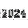 Bold White "2024" Oversized Felt Banner - 15"x12 ft (1 Pack) - Eye-catching & Durable Party Decor - Perfect for Celebrations & Event Announcements view 2