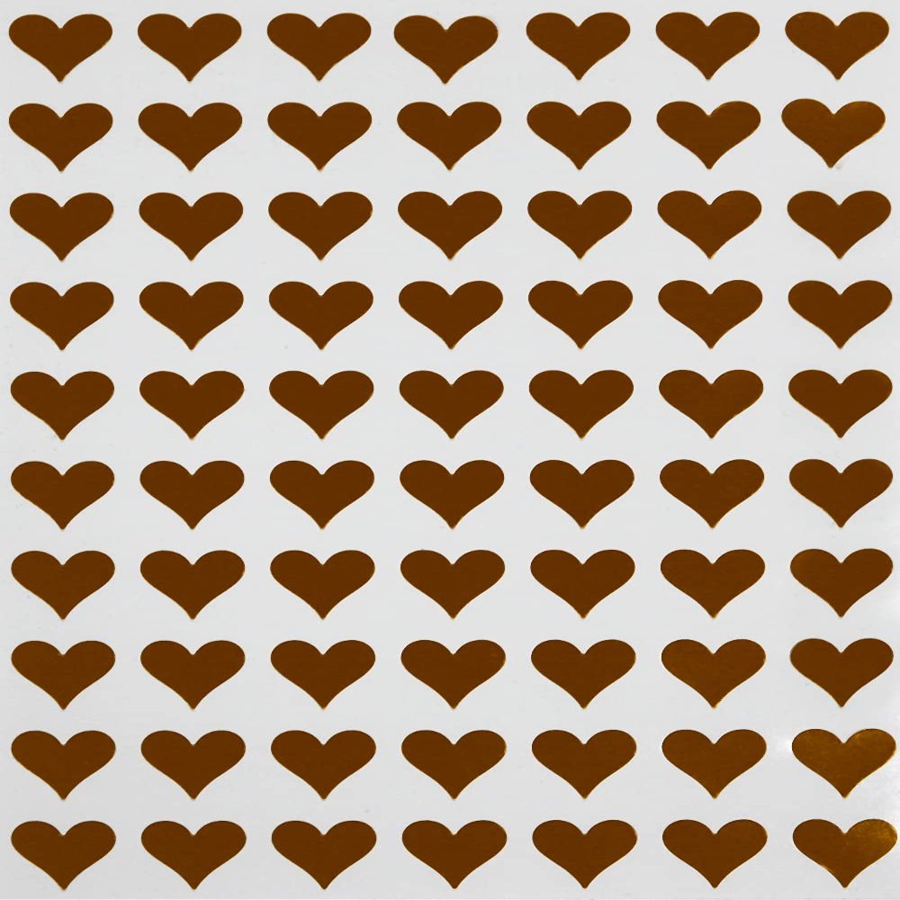 Royal Green 13mm Brown Valentine Heart Stickers Permanent Heart Labels for Treat Bags, Gift Seals, Cards & Crafts Easy Peel & Stick - (3500 Pack)