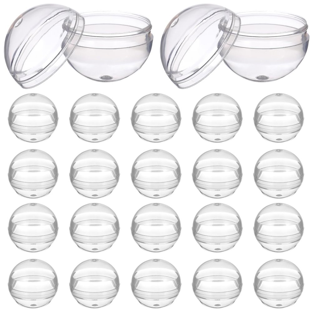 DEARMAMY 200Pcs Gumball Vending Machine Capsules Round Shell Balls Plaything Multi-Purpose Plastic Empty Clear Ball Plastic Packaging Ball for Christmas Halloween Easter Prizes Party Favors