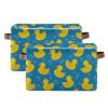 Wamika Yellow Duck Cute Storage Basket Fabric Bathroom Baskets Blue Bath Bubble Open Home Storage Bins Boxes Foldable Organizer Bag for Baby Cloth Pet Toy Book Shelf Closet Baskets 16128 Inches view 2
