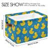 Wamika Yellow Duck Cute Storage Basket Fabric Bathroom Baskets Blue Bath Bubble Open Home Storage Bins Boxes Foldable Organizer Bag for Baby Cloth Pet Toy Book Shelf Closet Baskets 16128 Inches view 4