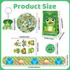 Lcnjscgo 110 PCS Frog Party Favors, Frog Temporary Tattoos Slap Bracelets Keychains Stickers Badges Gift Bags for Frog Birthday Party Decorations Supplies Gifts for Classroom Rewards Baby Shower view 2