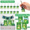 Lcnjscgo 110 PCS Frog Party Favors, Frog Temporary Tattoos Slap Bracelets Keychains Stickers Badges Gift Bags for Frog Birthday Party Decorations Supplies Gifts for Classroom Rewards Baby Shower view 3