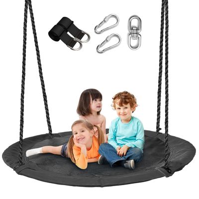 43 inch Saucer Tree Swing for Kids,Flying Round Swing Heavy Duty, Waterproof and All-Weather Resistant Textilene,Swivel,Adjustable Strong Ropes,Easy to Install,Outdoor Playground Backyard