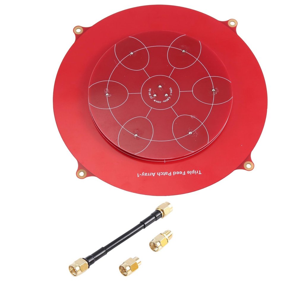 Hubceuo 150mm Triple Feed Patch Antenna 5.8GHz 14DBi Pagoda Array FPV Antenna for RC Drone, red, 500414434