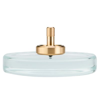 DjuiinoStar Spinning Top: Long Lasting (5-8 Minutes), with Glass Base (Diameter: 3.15"; Focal Length: -30cm; Edge Polished) and Carry Case, CNC Machined, Time Killer, EDC Desk Toy, Fancy Gift DST-820B