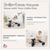 KRIDDO 2-in-1 Toddler Tricycle for Ages 18 Months to 5 Years Old - Extended Push Handle for Effortless Push, Gift Trike for Toddler 3 to 5 Year, Kids Tricycle with Foldable Front Footrest, White view 2