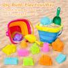 Aclarastra Collapsible Beach Sand Toys for Kids - Travel Beach Toys with 2 Collapsible Beach Buckets, Mesh Bags, Sand Castle Molds, Sand Bucket Shovel Set Sandbox Toy for Toddlers Kids view 2