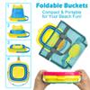 Aclarastra Collapsible Beach Sand Toys for Kids - Travel Beach Toys with 2 Collapsible Beach Buckets, Mesh Bags, Sand Castle Molds, Sand Bucket Shovel Set Sandbox Toy for Toddlers Kids view 3