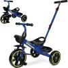 KRIDDO 2-in-1 Toddler Tricycle for Ages 18 Months to 5 Years Old - Extended Push Handle for Effortless Push, Gift Trike for Toddler 3 to 5 Year, Kids Tricycle with Foldable Front Footrest, Blue view 1
