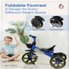 KRIDDO 2-in-1 Toddler Tricycle for Ages 18 Months to 5 Years Old - Extended Push Handle for Effortless Push, Gift Trike for Toddler 3 to 5 Year, Kids Tricycle with Foldable Front Footrest, Blue view 4