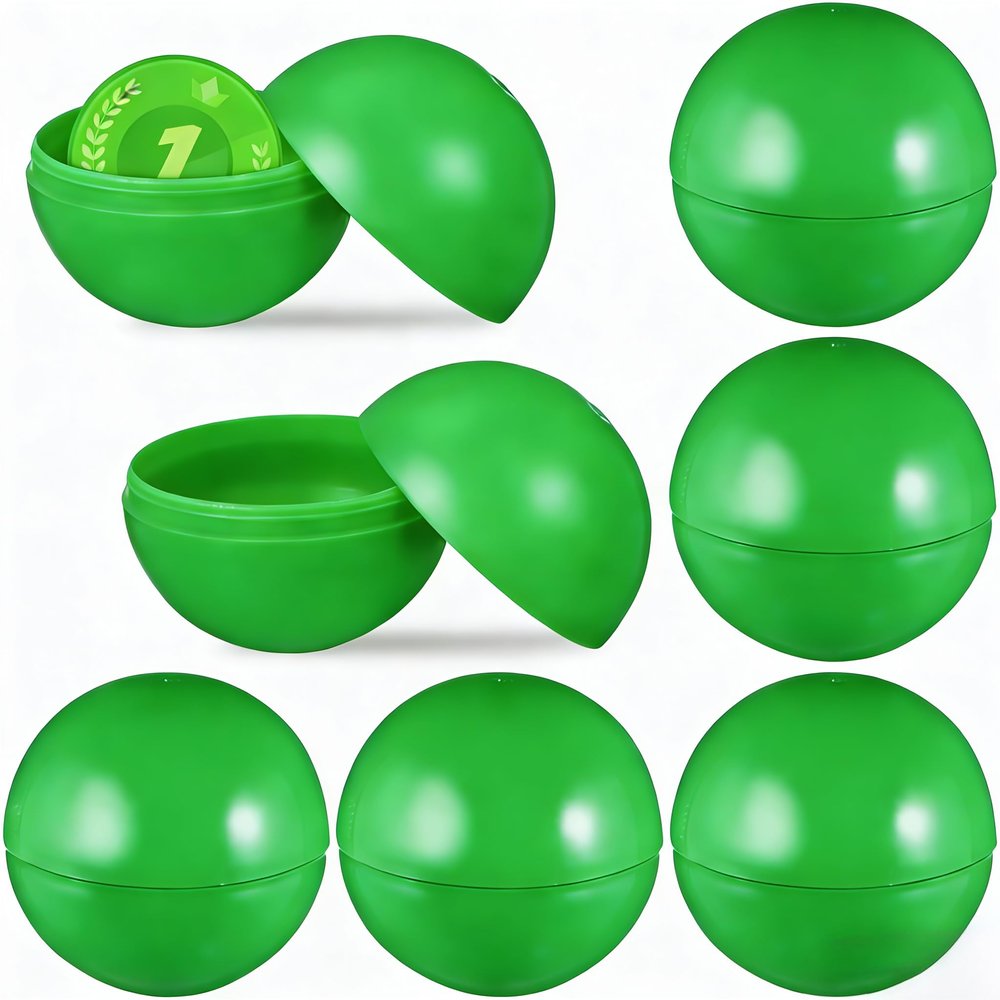 50pcs Hollow Lotto Raffle Ball | Raffle Drawing Balls | Plastic Bingo Balls Only | Lottery Ball | Vending Machine Capsules | Plastic Bingo for Game Party Prizes, Green