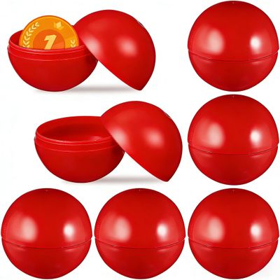 50pcs Hollow Lotto Raffle Ball | Raffle Drawing Balls | Plastic Bingo Only | Lottery | Vending Machine Capsules | Plastic Bingo for Game Party Prizes, Red
