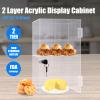 2 Tier Acrylic Display Case with Lock,Square Transparent Showcase for Decoration and Organizer view 3