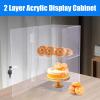 2 Tier Acrylic Display Case with Lock,Square Transparent Showcase for Decoration and Organizer view 4
