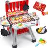 CUTE STONE Kids Grill Playset,Kitchen Playset with Realistic Smoke, Sound, Light, Kids BBQ Grill Toy Cooking Playset for Toddler,Indoor Outdoor Backyard Play Toys for Boys Girls, 23.6" H view 1